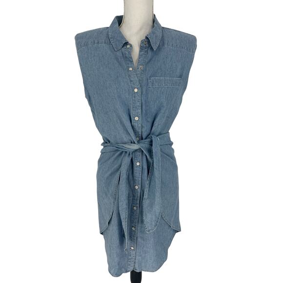 Veronica Beard Allison Lakeshore Stretch Linen Shirt Dress Size 8 - Picture 4 of 11